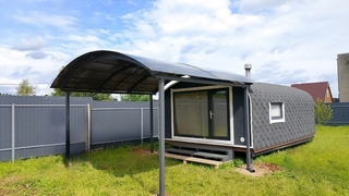 Навес арочный из поликарбоната для модульной бани